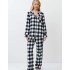 Фланелевая пижама с брюками Aruelle ANGELICA, Цвет: чёрный/белый, Размеры: L, изображение 2