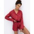 Полосатая пижама с шортами Sensis VIVIENNE, Цвет: красный, Размеры: M