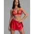 Атласный пеньюар с топом и шортами Mia-Amore LOLI 2315 красный, Цвет: красный, Размеры: 2XL, изображение 3