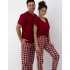 Пижама из футболки и брюк Sensis ALIVIA, Цвет: тёмно-красный, Размеры: L, изображение 3
