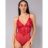 Прозрачное боди с кружевом Sielei DELICE 7859B rosso, Цвет: rosso (красный), Размеры: 75B, изображение 4