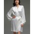 Короткий шёлковый халат Mia-Amore LILIROSE 4593 белый, Цвет: белый, Размеры: 2XL/3XL
