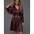 Атласный халат кимоно Mia-Amore ILONA 7543 шоколад, Цвет: шоколад, Размеры: 2XL/3XL