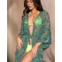 Длинный пляжный халат Mia-Amore LUMINEL 2187, Цвет: зеленый, Размеры: 4XL/5XL