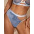 Высокие трусы бразилиана Kinga ALIA BLUE 1264/2-B, Цвет: серо-голубой, Размеры: XS