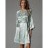Шелковый короткий халат Mia-Amore TIFFANY 4913, Цвет: мятный, Размеры: 2XL/3XL