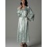 Шелковый длинный халат Mia-Amore TIFFANY 4919, Цвет: мятный, Размеры: 2XL/3XL