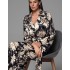 Черная пижама с цветами Mia-Amore DENISA 4866, Цвет: мультицвет, Размеры: 2XL