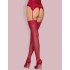 Чулки Obsessive S800 STOCKINGS рубиновый, Цвет: рубиновый, Размеры: L/XL, изображение 2