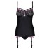 Корсет c трусиками Obsessive FLOWERIA CORSET, Цвет: черный, Размеры: S/M, изображение 4