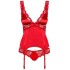 Корсет c трусиками Obsessive SECRED CORSET, Цвет: красный, Размеры: S/M, изображение 5