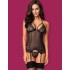Корсет с трусиками Obsessive 838 CORSET черный, Цвет: черный, Размеры: S/M