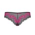 Кружевные трусики бразилиана Obsessive TULIA PANTIES, Цвет: черный/розовый, Размеры: L/XL, изображение 4