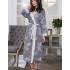 Длинный запашной халат Mia-Mella COLLETT 6559, Цвет: серый+белый, Размеры: L/XL