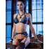 Сексуальный комплект с поясом Chilirose 3846 DIAMOND LINE, Цвет: черный/синий, Размеры: L/XL
