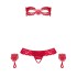 Эротический комплект из 3-х предметов Obsessive HETEA SET CROTCHLESS, Цвет: красный, Размеры: L/XL, изображение 3