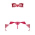 Эротический комплект из 3-х предметов Obsessive HETEA SET CROTCHLESS, Цвет: красный, Размеры: L/XL, изображение 4