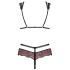 Эротический комплект Obsessive MEGIES SET CROTCHLESS, Цвет: чёрно/красный, Размеры: L/XL, изображение 4