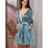 Атласный халат-кимоно Mia-Mella JULIA 8733 изумруд, Цвет: изумруд, Размеры: 2XL/3XL, изображение 3