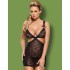 Сексуальная сорочка Obsessive SWANITA CHEMISE, Цвет: черный, Размеры: L/XL