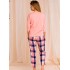 Домашний брючный комплект Key LNS 405 2 20/21, Цвет: розовый/синий, Размеры: S, изображение 3