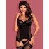 Корсет с трусиками Obsessive AMALLIE CORSET, Цвет: черный, Размеры: S/M