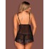 Бэби-долл с трусиками Obsessive FIRELLA BABYDOLL, Цвет: черный, Размеры: L/XL, изображение 2