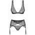 Эротический комплект с поясом Obsessive FIRELLA SET, Цвет: черный, Размеры: S/M, изображение 3