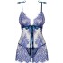 Бэби-долл с трусиками Obsessive FLOWLACE BABYDOLL, Цвет: синий, Размеры: L/XL, изображение 3