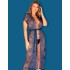 Кружевной пеньюар Obsessive FLOWLACE PEIGNOIR, Цвет: синий, Размеры: S/M