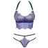Сексуальный комплект Obsessive FLOWLACE SET, Цвет: синий, Размеры: S/M, изображение 3