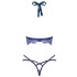 Сексуальный комплект Obsessive FLOWLACE SET, Цвет: синий, Размеры: S/M, изображение 4