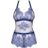 Соблазнительное боди Obsessive FLOWLACE TEDDY, Цвет: синий, Размеры: L/XL, изображение 3