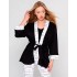 Короткий халат-кимоно Sensis ANTONELLA, Цвет: черный/белый, Размеры: S/M