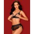 Сексуальный комплект Obsessive HEARTIA SET CUPLESS, Цвет: черный, Размеры: L/XL