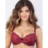 Бюстгальтер балконет пуш-ап контрастное кружево Simona M 870 бордо-коралл, Цвет: бордо-коралл, Размеры: 75D, изображение 2