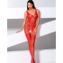 Эротический комбинезон сетка Passion BS 069 red, Цвет: красный, Размеры: S/M, изображение 2