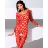Эротический комбинезон сетка Passion BS 077 red, Цвет: красный, Размеры: UN