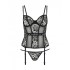 Очаровательный корсет с трусиками Passion LETICIA CORSET, Цвет: черный, Размеры: L/XL, изображение 3