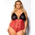 Эротическое черно-красное боди Gorgeous plus size FOSCO, Цвет: черно-красный, Размеры: XL/2XL