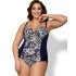 Слитный женский купальник Ava SKJ40 U, Цвет: флора/ темно-синий, Размеры: 80E, изображение 2