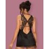 Сексуальная сорочка с оригинальной спинкой Obsessive ALIFINI CHEMISE, Цвет: черный, Размеры: S/M, изображение 2