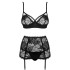Сексуальный комплект с поясом Obsessive PEONESIA SET, Цвет: черный, Размеры: L/XL, изображение 3 Сексуальный комплект с поясом Obsessive PEONESIA SET, Цвет: черный, Размеры: L/XL, изображение 3