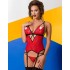 Мягкий корсет с пажами + стринги Avanua SALOME CORSET, Цвет: красный, Размеры: S/M