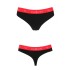 Хлопковые трусики-бразилиана Passion PS009 PANTIES BLACK-RED, Цвет: черно-красный, Размеры: S, изображение 3