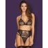 Сексуальный комплект с поясом Obsessive UNIQUELLA SET, Цвет: черный, Размеры: S/M