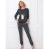 Хлопковая пижама с брюками Aruelle HANNA, Цвет: графит, Размеры: XS, изображение 2 Хлопковая пижама с брюками Aruelle HANNA, Цвет: графит, Размеры: XS, изображение 2