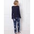 Пижама с атласными брюками Aruelle WHILEY, Цвет: темно-синий, Размеры: XS, изображение 3