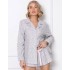 Хлопковая пижама с шортами Aruelle ARIA, Цвет: светло-серый, Размеры: XS