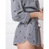 Хлопковая пижама с шортами Aruelle ELAINE, Цвет: серый, Размеры: XS, изображение 4